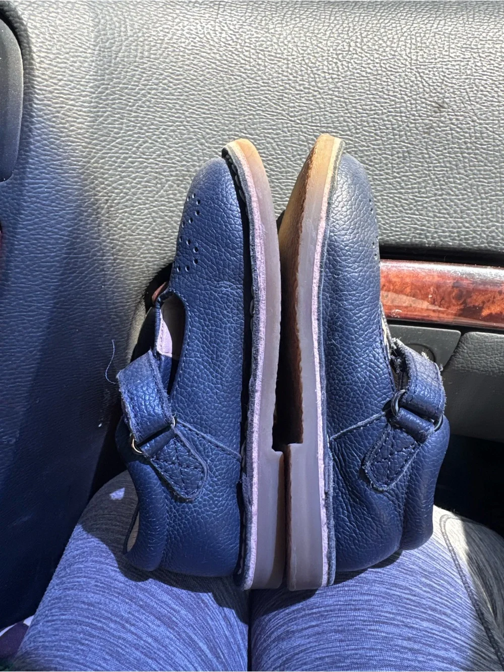 Mini Boden Navy Leather Mary Jane Shoes size 8.5 (eu) 25 toddler